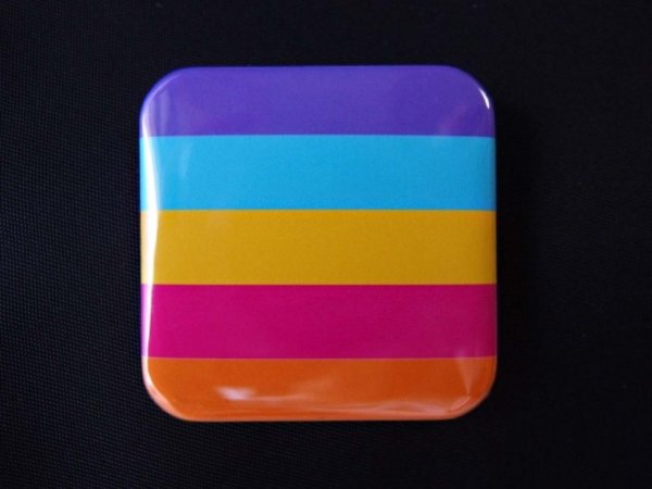Photo1: Tin badge (Gender non-binary color) (1)